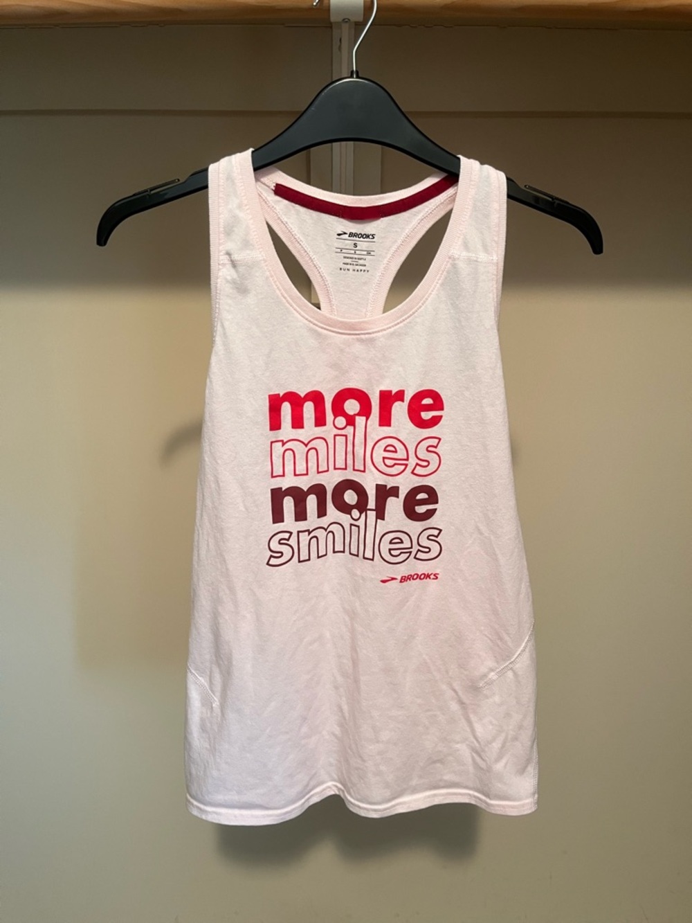 Brooks Light Pink Racerback Tank with Dark Pink Accent